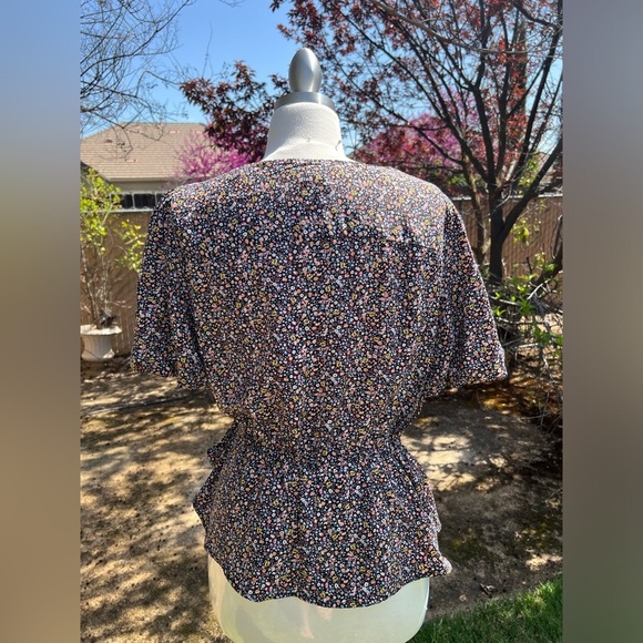 MERAKI Anthropologie 🌼 Floral Wrap Top - Picture 8 of 9
